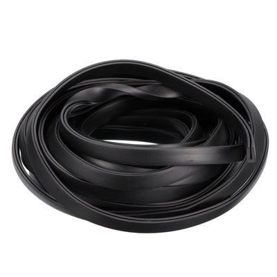 Harfington Uxcell U Channel Edge Trim, 18ft Length Rubber Guard Seal Strip Edge Protector Flat Fit for 1.5-2mm Edge, (13/64" W x 7/16" H) Black