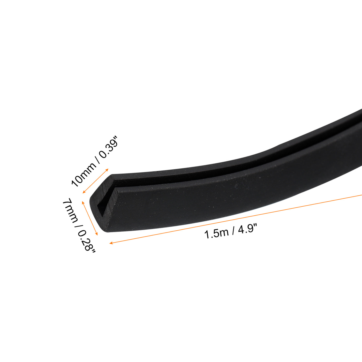 uxcell Uxcell U Channel Edge Trim, 4.9ft Length Rubber Guard Seal Strip Edge Protector Flat Fit for 2.5-3mm Edge, (9/32" W x 25/64" H) Black