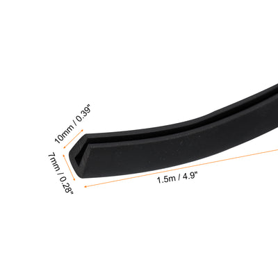 Harfington Uxcell U Channel Edge Trim, 4.9ft Length Rubber Guard Seal Strip Edge Protector Flat Fit for 2.5-3mm Edge, (9/32" W x 25/64" H) Black