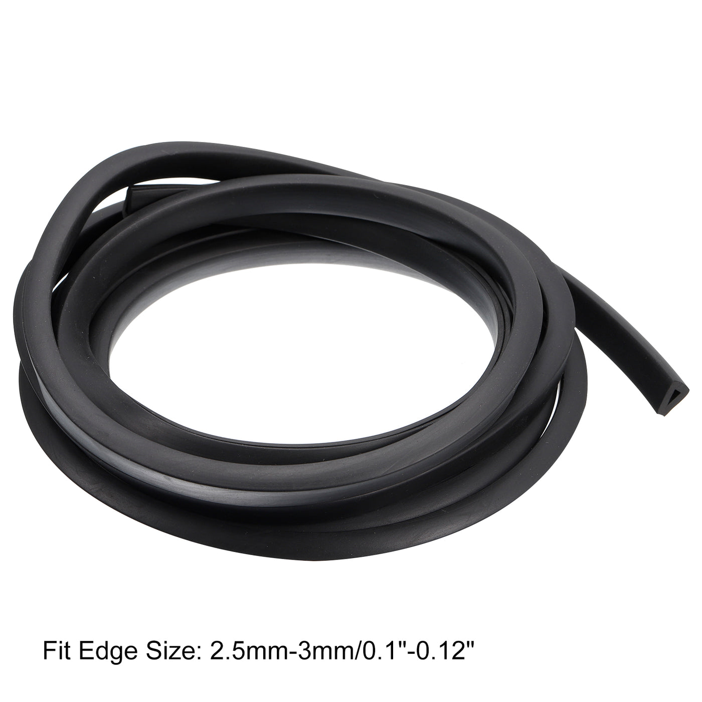 uxcell Uxcell U Channel Edge Trim, 8.2ft Length Rubber Guard Seal Strip Edge Protector Flat Fit for 2.5-3mm Edge, (9/32" W x 25/64" H) Black