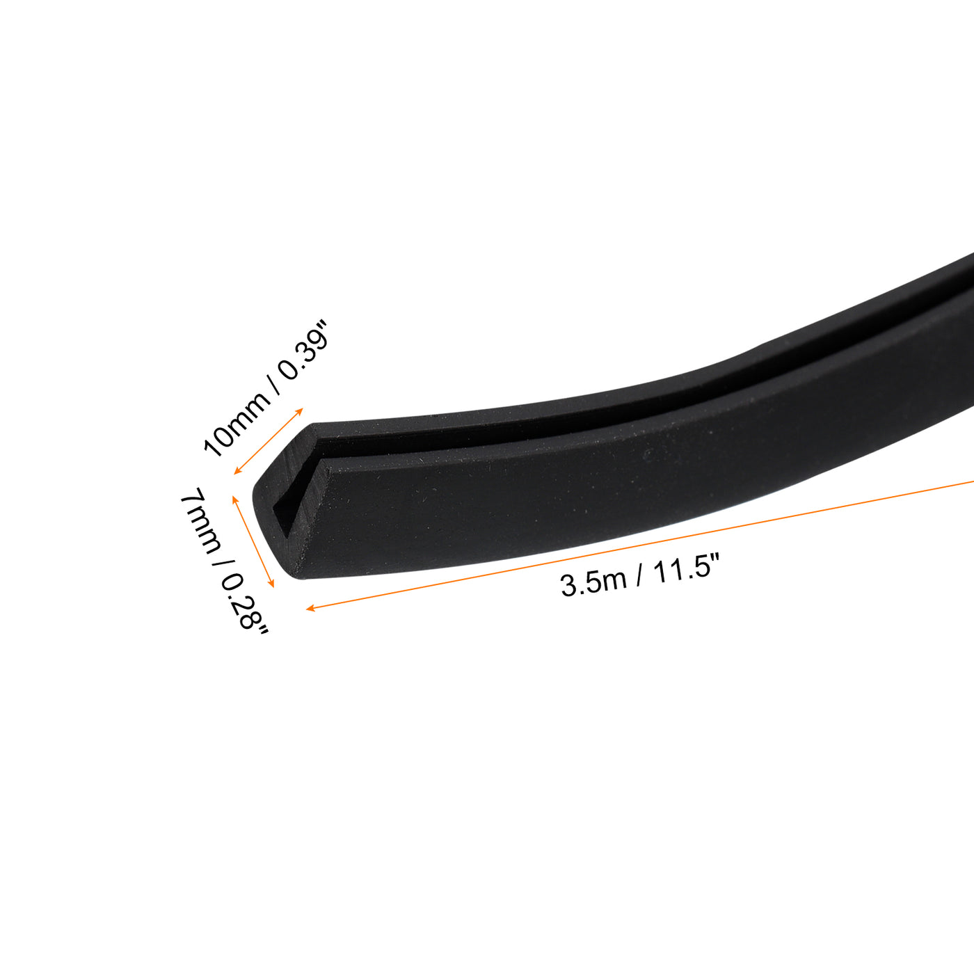 uxcell Uxcell U Channel Edge Trim, 11.5ft Length Rubber Guard Seal Strip Edge Protector Flat Fit for 2.5-3mm Edge, (9/32" W x 25/64" H) Black