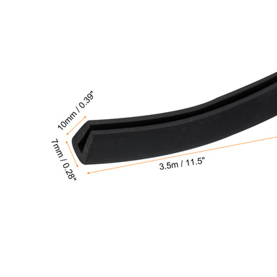 Harfington Uxcell U Channel Edge Trim, 11.5ft Length Rubber Guard Seal Strip Edge Protector Flat Fit for 2.5-3mm Edge, (9/32" W x 25/64" H) Black