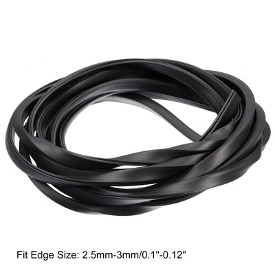 Harfington Uxcell U Channel Edge Trim, 11.5ft Length Rubber Guard Seal Strip Edge Protector Flat Fit for 2.5-3mm Edge, (9/32" W x 25/64" H) Black