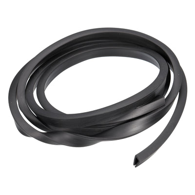 Harfington Uxcell U Channel Edge Trim, 4.9ft Length Rubber Guard Seal Strip Edge Protector Flat Fit for 3.5-4mm Edge, (9/32" W x 7/16" H) Black