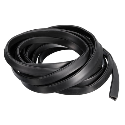 Harfington Uxcell U Channel Edge Trim, 11.5ft Length Rubber Guard Seal Strip Edge Protector Flat Fit for 3.5-4mm Edge, (9/32" W x 7/16" H) Black