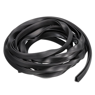 Harfington Uxcell U Channel Edge Trim, 11.5ft Length Rubber Guard Seal Strip Edge Protector Flat Fit for 4.5-5mm Edge, (23/64" W x 7/16" H) Black