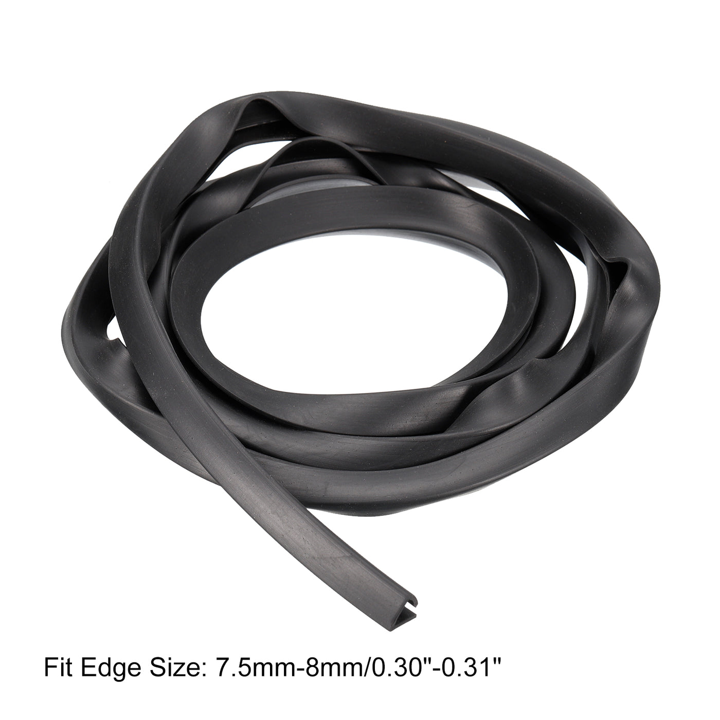 uxcell Uxcell U Channel Edge Trim, 4.9ft Length Rubber Guard Seal Strip Edge Protector Flat Fit for 7.5-8mm Edge, (7/16" W x 15/32" H) Black