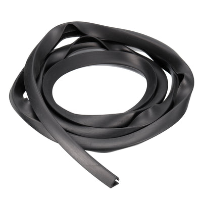 Harfington Uxcell U Channel Edge Trim, 4.9ft Length Rubber Guard Seal Strip Edge Protector Flat Fit for 7.5-8mm Edge, (7/16" W x 15/32" H) Black