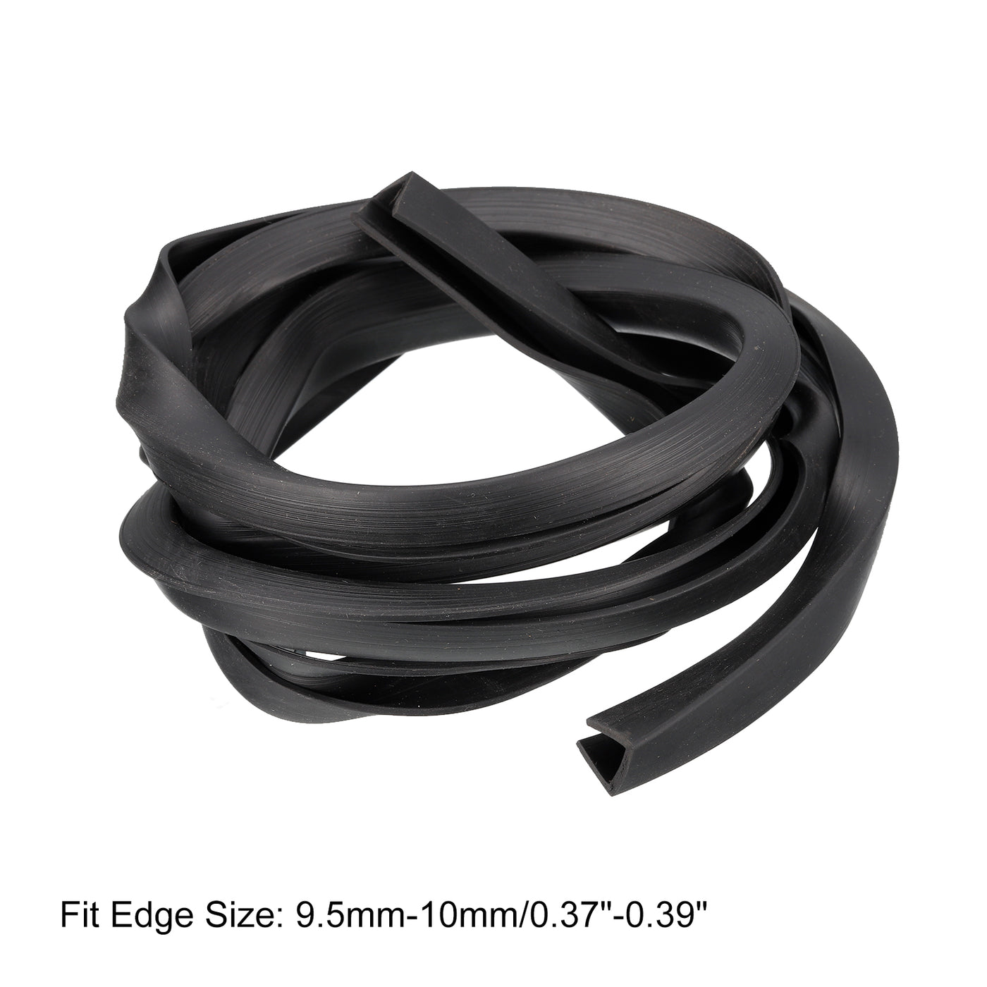 uxcell Uxcell U Channel Edge Trim, 4.9ft Length Rubber Guard Seal Strip Edge Protector Flat Fit for 9.5-10mm Edge, (9/16" W x 15/32" H) Black