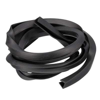 Harfington Uxcell U Channel Edge Trim, 4.9ft Length Rubber Guard Seal Strip Edge Protector Flat Fit for 9.5-10mm Edge, (9/16" W x 15/32" H) Black