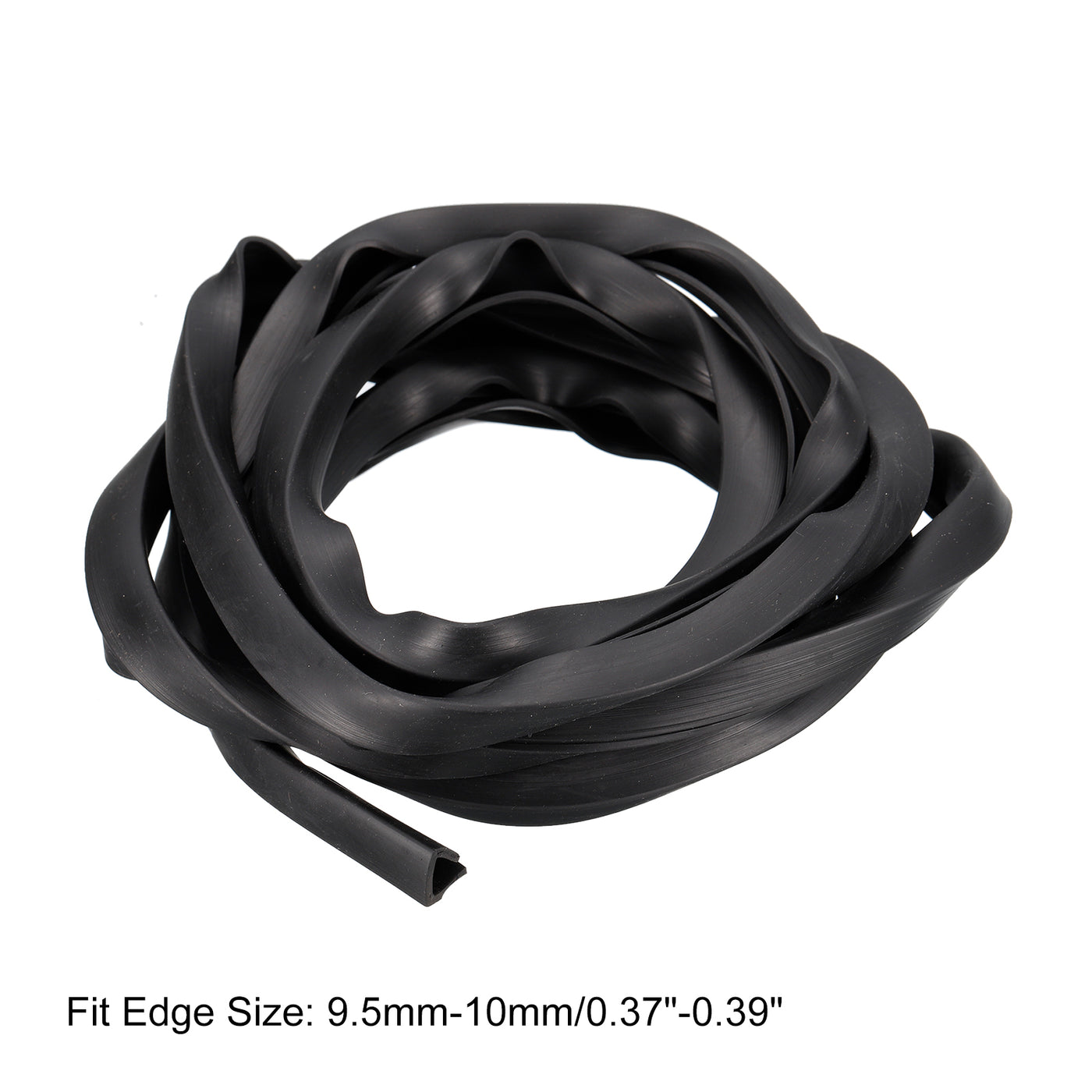 uxcell Uxcell U Channel Edge Trim, 8.2ft Length Rubber Guard Seal Strip Edge Protector Flat Fit for 9.5-10mm Edge, (9/16" W x 15/32" H) Black