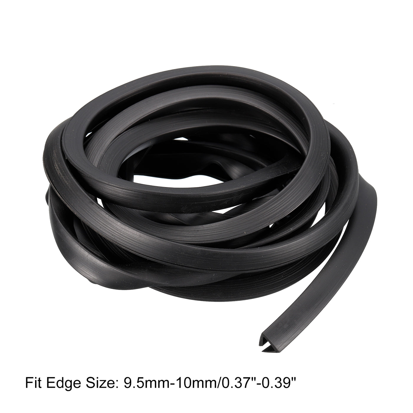 uxcell Uxcell U Channel Edge Trim, 11.5ft Length Rubber Guard Seal Strip Edge Protector Flat Fit for 9.5-10mm Edge, (9/16" W x 15/32" H) Black