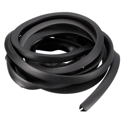 Harfington Uxcell U Channel Edge Trim, 11.5ft Length Rubber Guard Seal Strip Edge Protector Flat Fit for 9.5-10mm Edge, (9/16" W x 15/32" H) Black