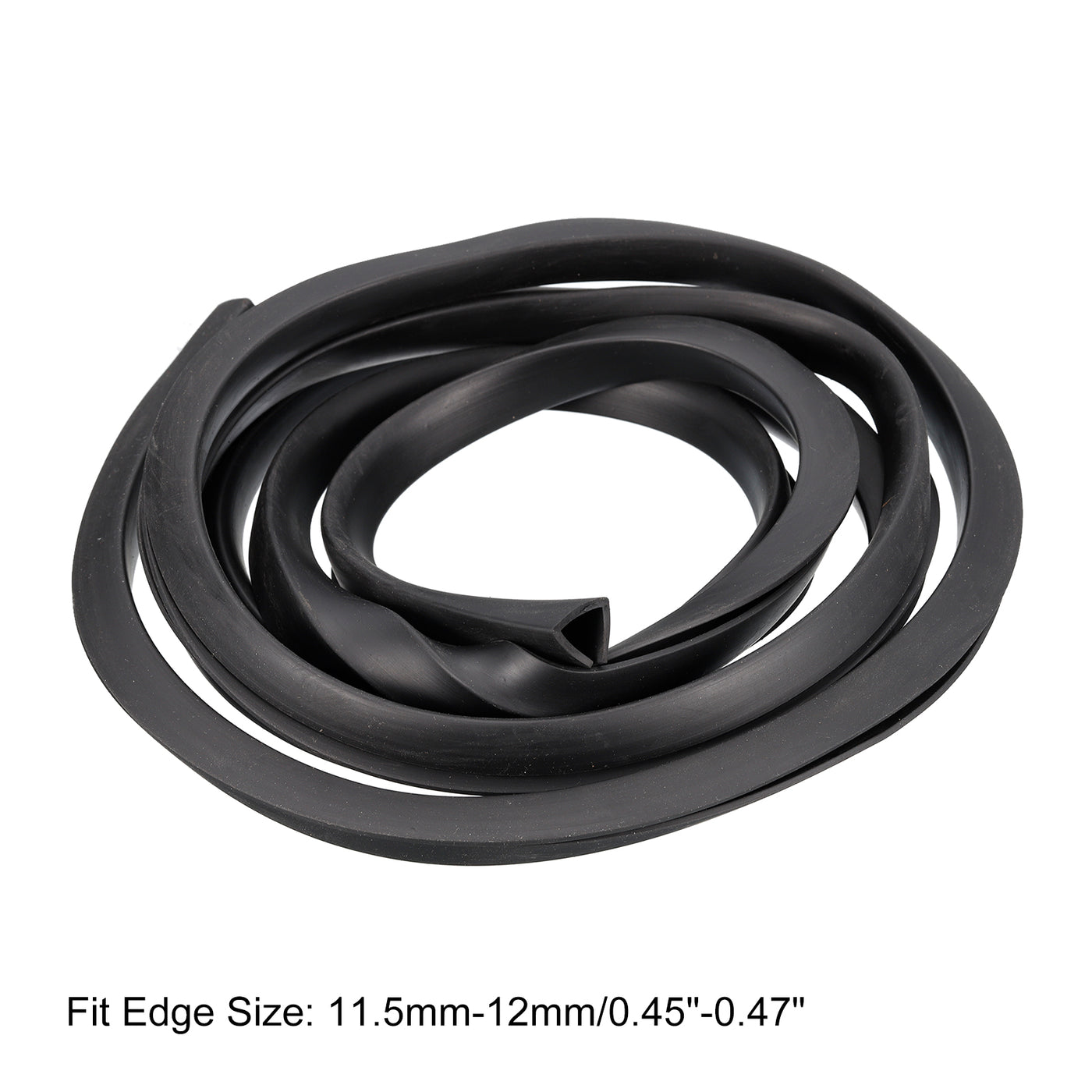 uxcell Uxcell U Channel Edge Trim, 8.2ft Length Rubber Guard Seal Strip Edge Protector Flat Fit for 11.5-12mm Edge, (5/8" W x 9/16" H) Black