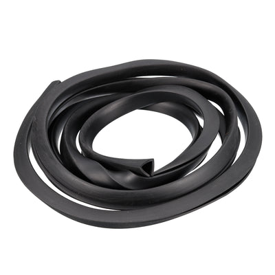 Harfington Uxcell U Channel Edge Trim, 8.2ft Length Rubber Guard Seal Strip Edge Protector Flat Fit for 11.5-12mm Edge, (5/8" W x 9/16" H) Black