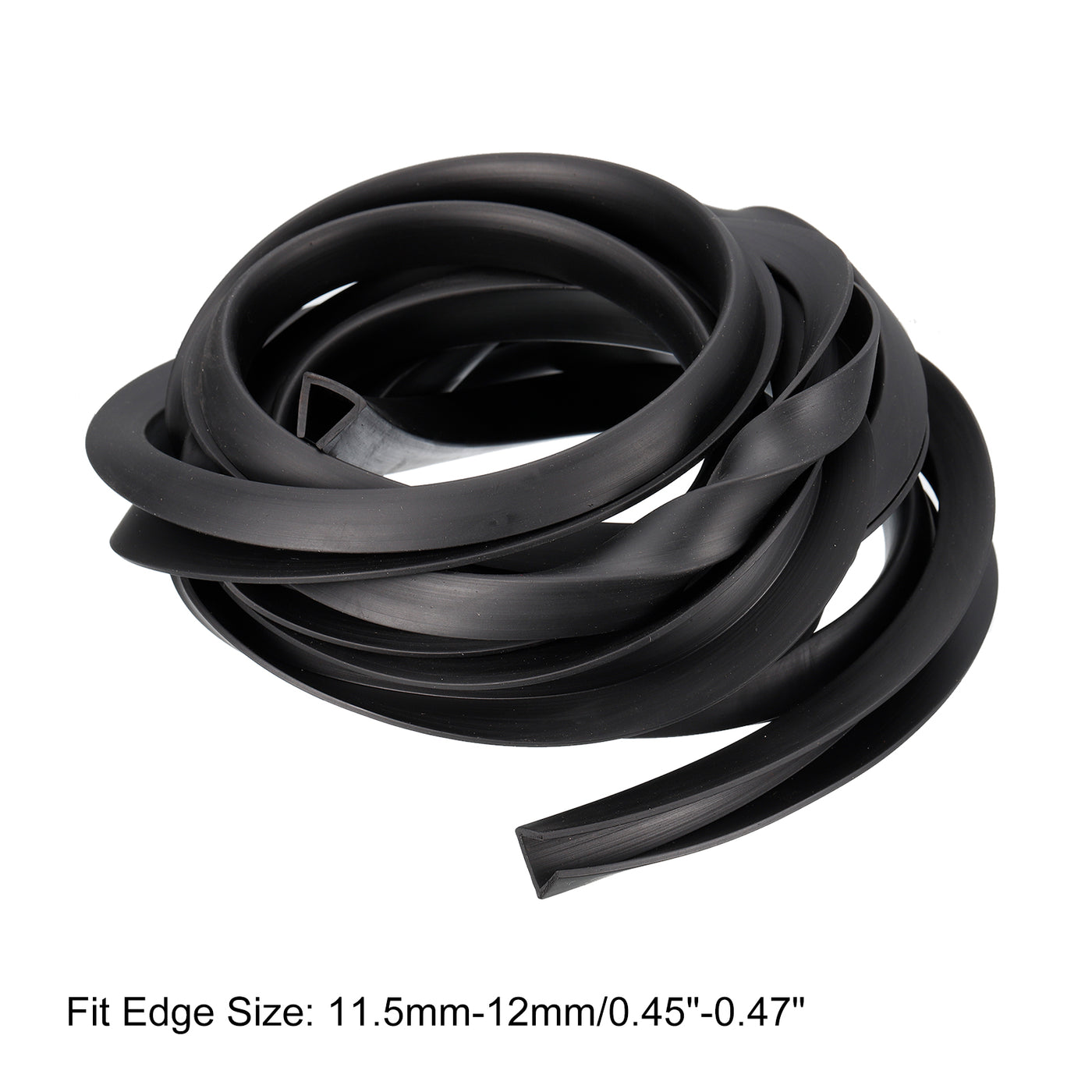 uxcell Uxcell U Channel Edge Trim, 11.5ft Length Rubber Guard Seal Strip Edge Protector Flat Fit for 11.5-12mm Edge, (5/8" W x 9/16" H) Black