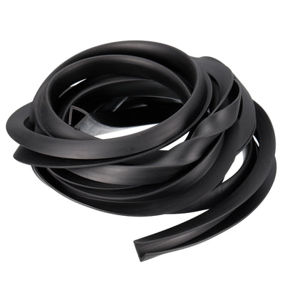 Harfington Uxcell U Channel Edge Trim, 11.5ft Length Rubber Guard Seal Strip Edge Protector Flat Fit for 11.5-12mm Edge, (5/8" W x 9/16" H) Black