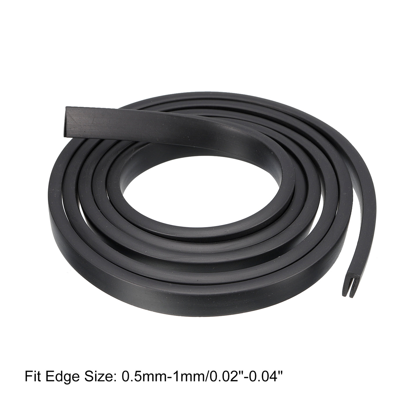 uxcell Uxcell U Channel Edge Trim, 4.9ft Length Rubber Guard Seal Strip Edge Protector Flat Fit for 0.5-1mm Edge, (13/64" W x 15/32" H) Black