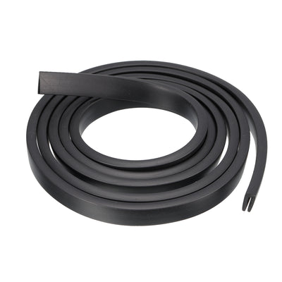 Harfington Uxcell U Channel Edge Trim, 4.9ft Length Rubber Guard Seal Strip Edge Protector Flat Fit for 0.5-1mm Edge, (13/64" W x 15/32" H) Black