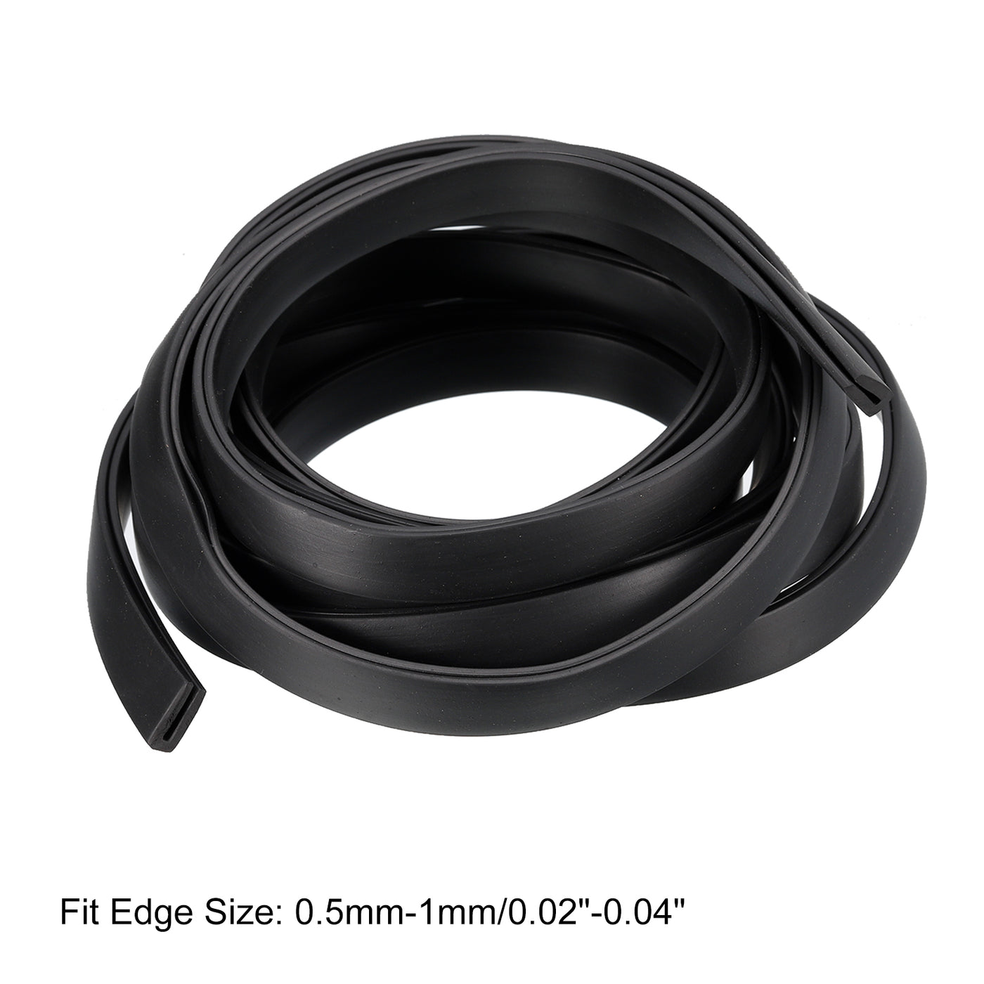 uxcell Uxcell U Channel Edge Trim, 8.2ft Length Rubber Guard Seal Strip Edge Protector Flat Fit for 0.5-1mm Edge, (13/64" W x 15/32" H) Black