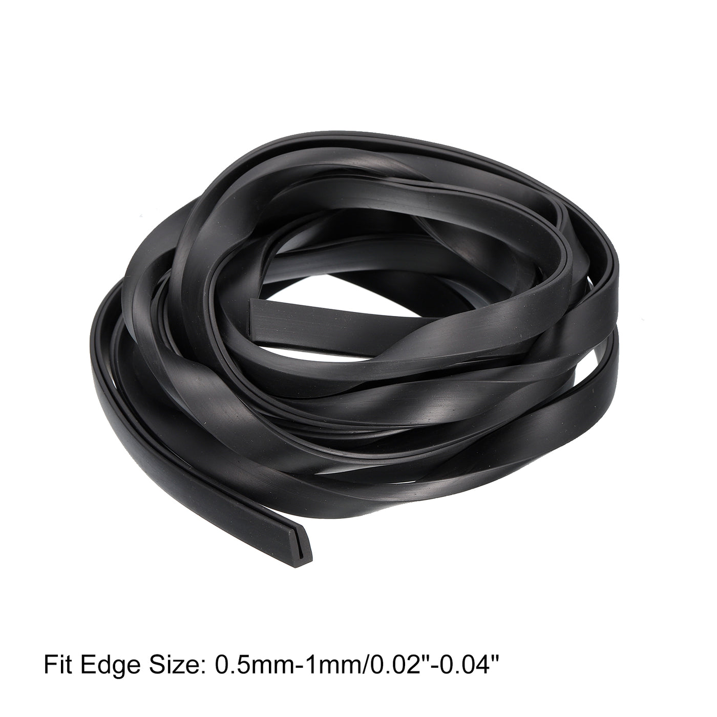 uxcell Uxcell U Channel Edge Trim, 11.5ft Length Rubber Guard Seal Strip Edge Protector Flat Fit for 0.5-1mm Edge, (13/64" W x 15/32" H) Black