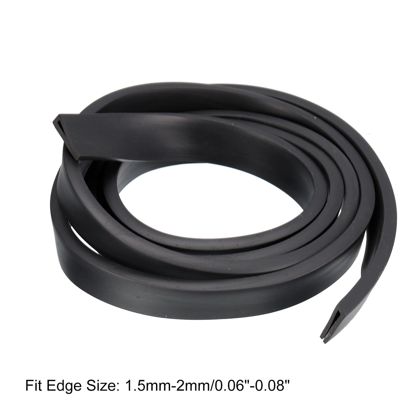 uxcell Uxcell U Channel Edge Trim, 4.9ft Length Rubber Guard Seal Strip Edge Protector Flat Fit for 1.5-2mm Edge, (15/64" W x 25/32" H) Black