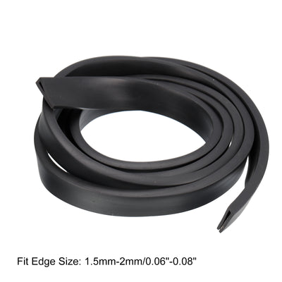 Harfington Uxcell U Channel Edge Trim, 4.9ft Length Rubber Guard Seal Strip Edge Protector Flat Fit for 1.5-2mm Edge, (15/64" W x 25/32" H) Black