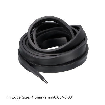 Harfington Uxcell U Channel Edge Trim, 11.5ft Length Rubber Guard Seal Strip Edge Protector Flat Fit for 1.5-2mm Edge, (15/64" W x 25/32" H) Black