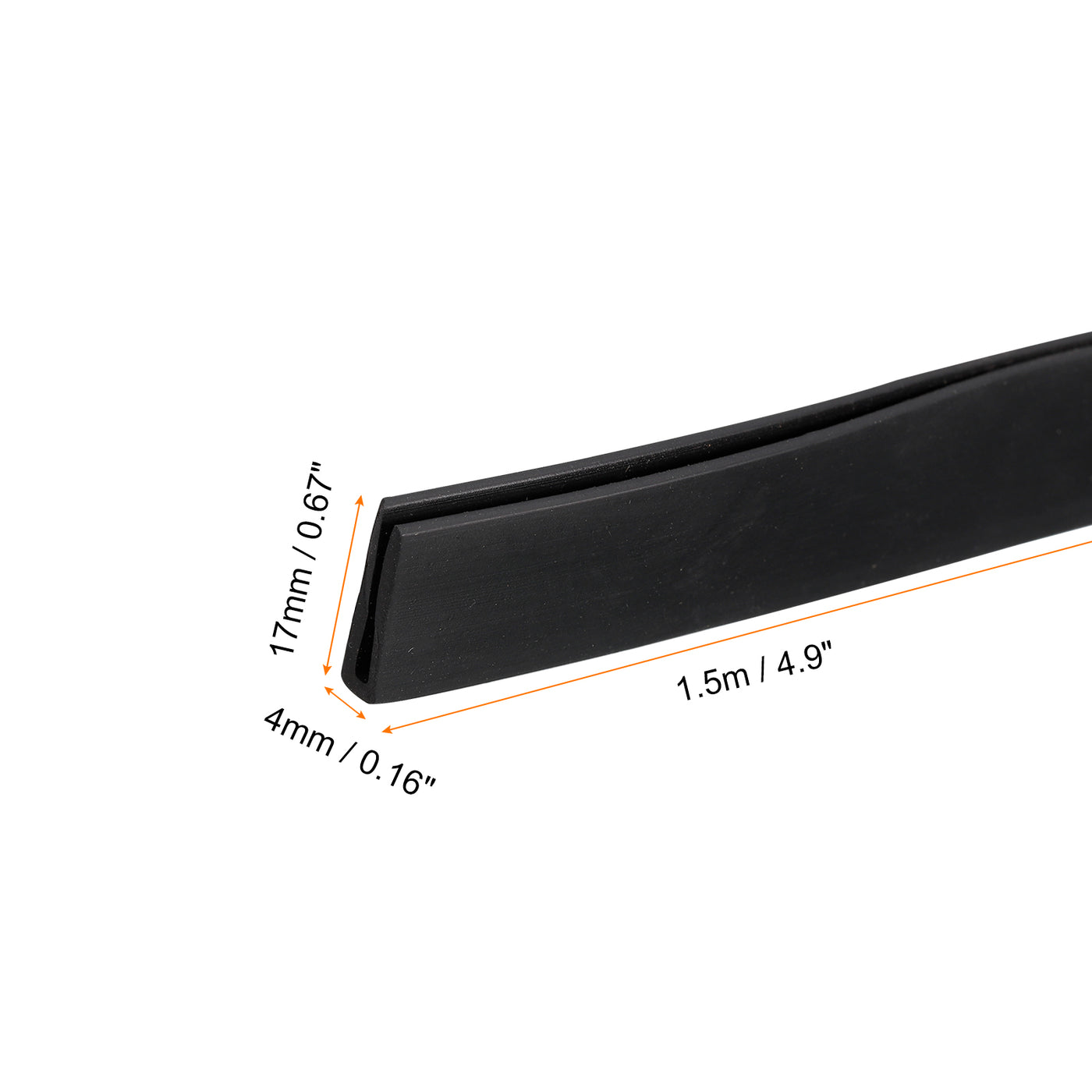 uxcell Uxcell U Channel Edge Trim, 4.9ft Length Rubber Guard Seal Strip Edge Protector Flat Fit for 0.5-1mm Edge, (5/32" W x 43/64" H) Black