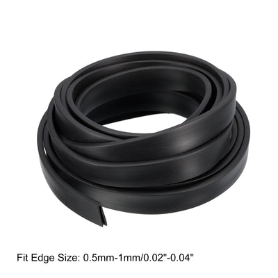 Harfington Uxcell U Channel Edge Trim, 11.5ft Length Rubber Guard Seal Strip Edge Protector Flat Fit for 0.5-1mm Edge, (5/32" W x 43/64" H) Black