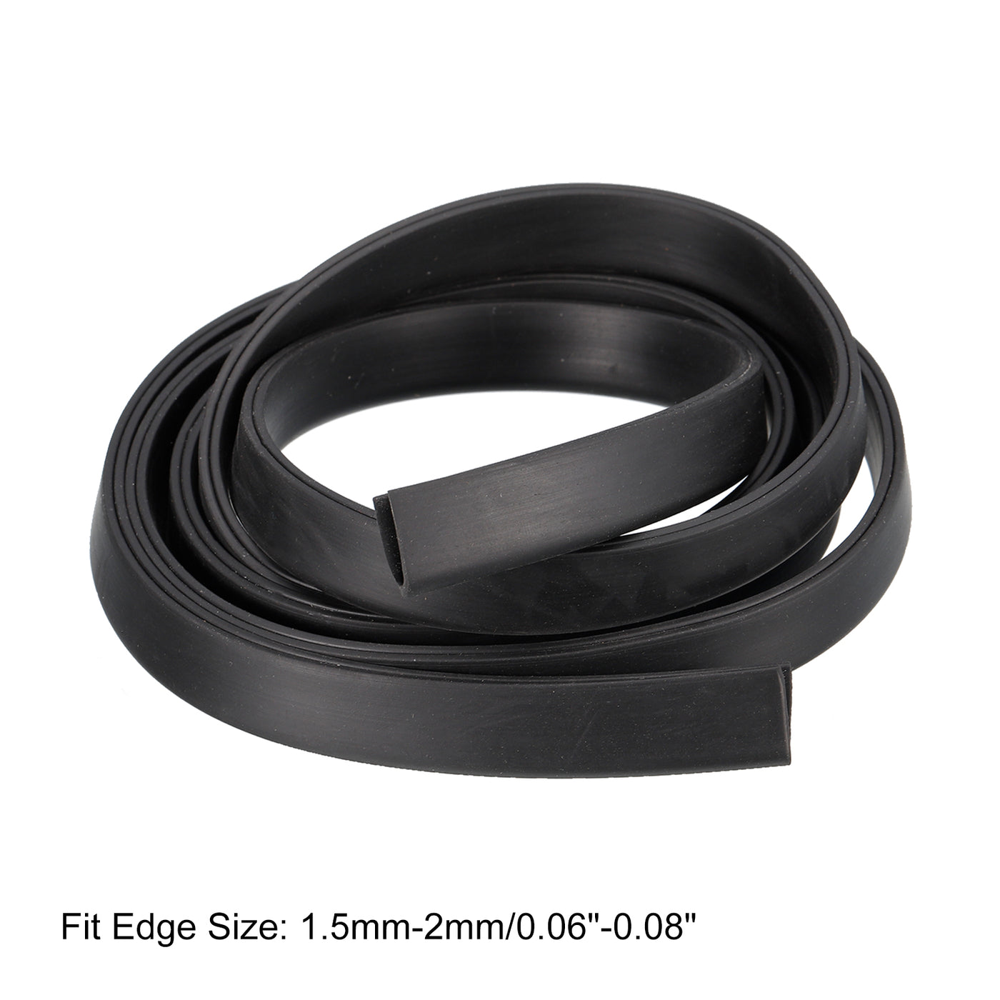 uxcell Uxcell U Channel Edge Trim, 4.9ft Length Rubber Guard Seal Strip Edge Protector Fit for 1.5-2mm Edge, (15/64" W x 19/32" H) Black