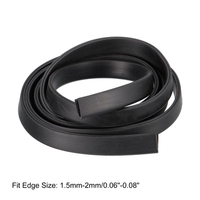 Harfington Uxcell U Channel Edge Trim, 4.9ft Length Rubber Guard Seal Strip Edge Protector Fit for 1.5-2mm Edge, (15/64" W x 19/32" H) Black