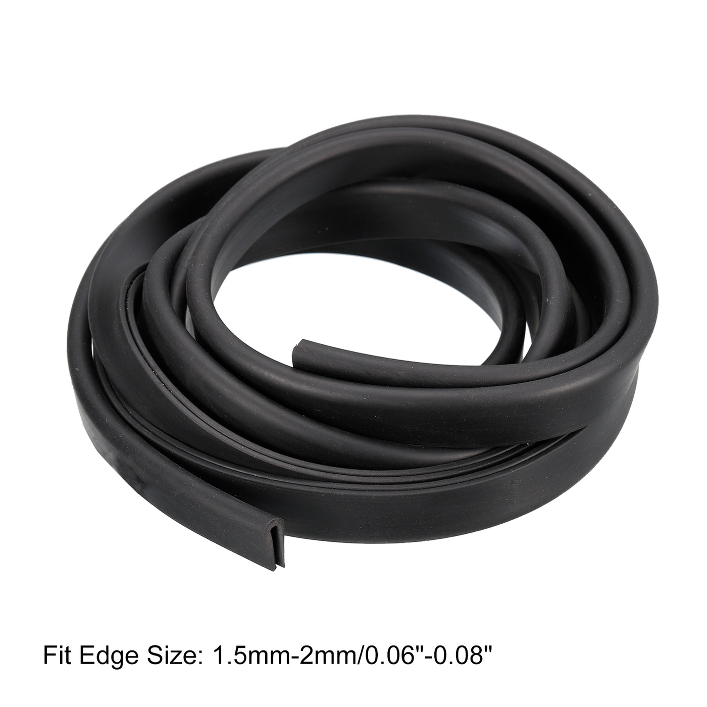 uxcell Uxcell U Channel Edge Trim, 8.2ft Length Rubber Guard Seal Strip Edge Protector Fit for 1.5-2mm Edge, (15/64" W x 19/32" H) Black