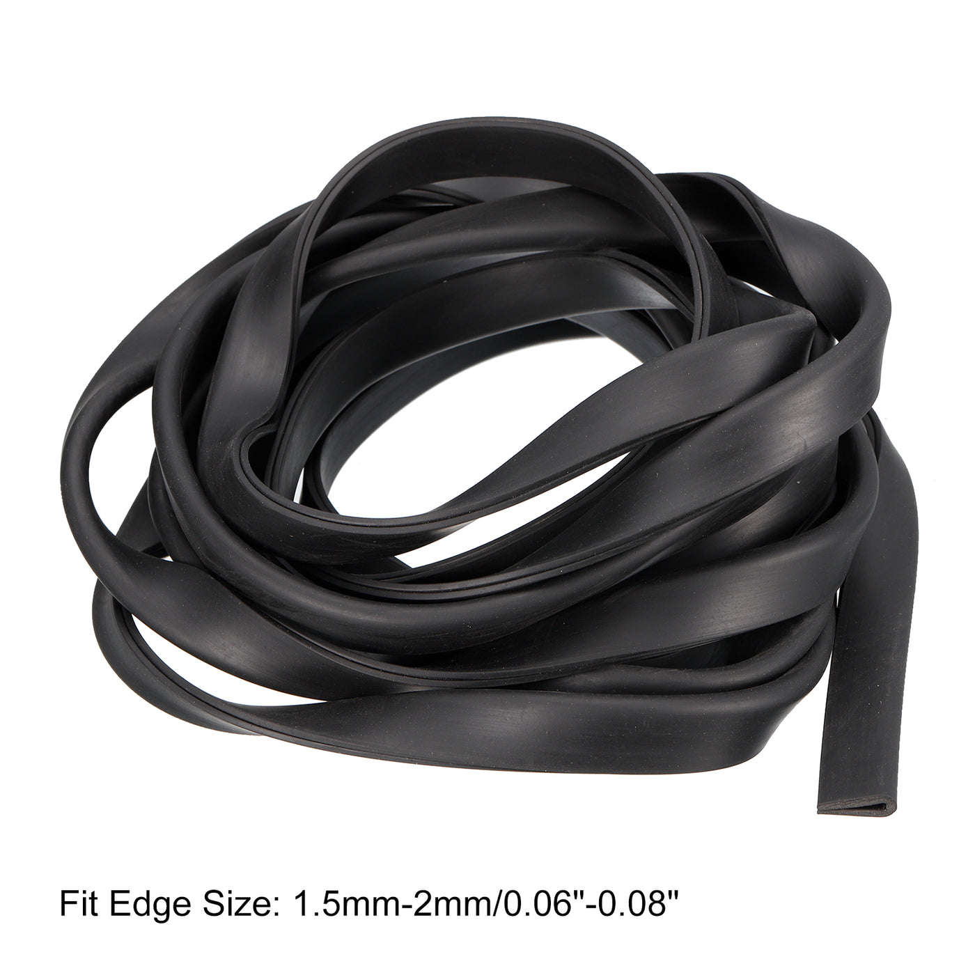 uxcell Uxcell U Channel Edge Trim, 11.5ft Length Rubber Guard Seal Strip Edge Protector Fit for 1.5-2mm Edge, (15/64" W x 19/32" H) Black