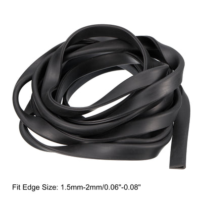 Harfington Uxcell U Channel Edge Trim, 11.5ft Length Rubber Guard Seal Strip Edge Protector Fit for 1.5-2mm Edge, (15/64" W x 19/32" H) Black