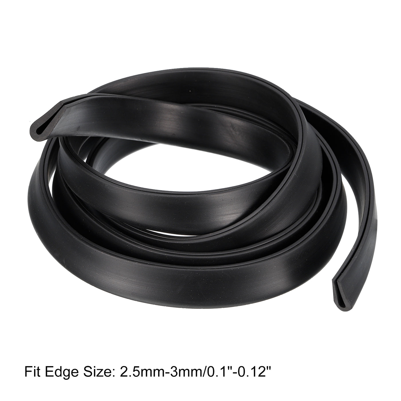 uxcell Uxcell U Channel Edge Trim, 4.9ft Length Rubber Guard Seal Strip Edge Protector Fit for 2.5-3mm Edge, (5/16" W x 23/32" H) Black