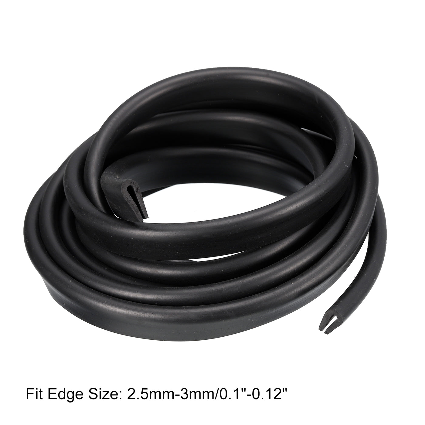 uxcell Uxcell U Channel Edge Trim, 8.2ft Length Rubber Guard Seal Strip Edge Protector Fit for 2.5-3mm Edge, (5/16" W x 23/32" H) Black