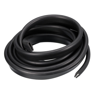 Harfington Uxcell U Channel Edge Trim, 8.2ft Length Rubber Guard Seal Strip Edge Protector Fit for 2.5-3mm Edge, (5/16" W x 23/32" H) Black