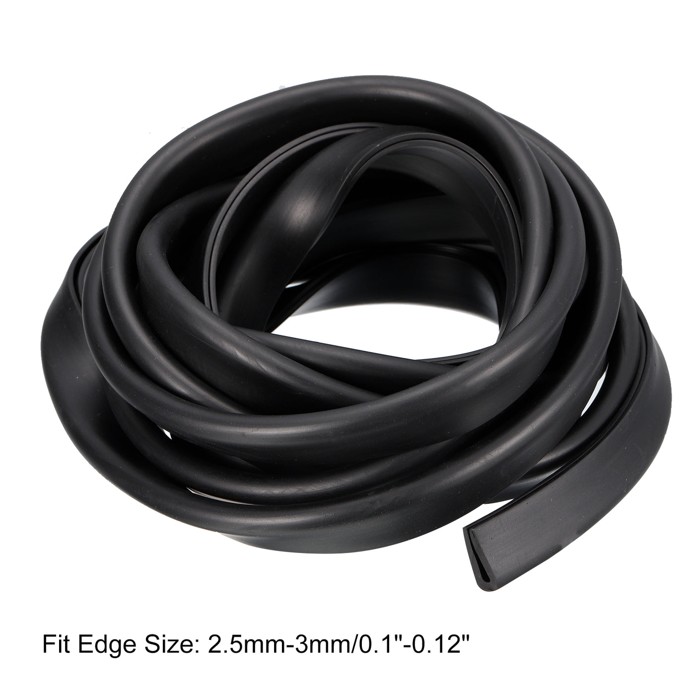 uxcell Uxcell U Channel Edge Trim, 11.5ft Length Rubber Guard Seal Strip Edge Protector Fit for 2.5-3mm Edge, (5/16" W x 23/32" H) Black