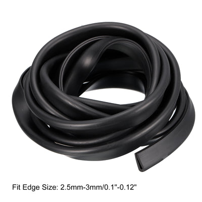 Harfington Uxcell U Channel Edge Trim, 11.5ft Length Rubber Guard Seal Strip Edge Protector Fit for 2.5-3mm Edge, (5/16" W x 23/32" H) Black