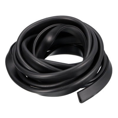 Harfington Uxcell U Channel Edge Trim, 11.5ft Length Rubber Guard Seal Strip Edge Protector Fit for 2.5-3mm Edge, (5/16" W x 23/32" H) Black