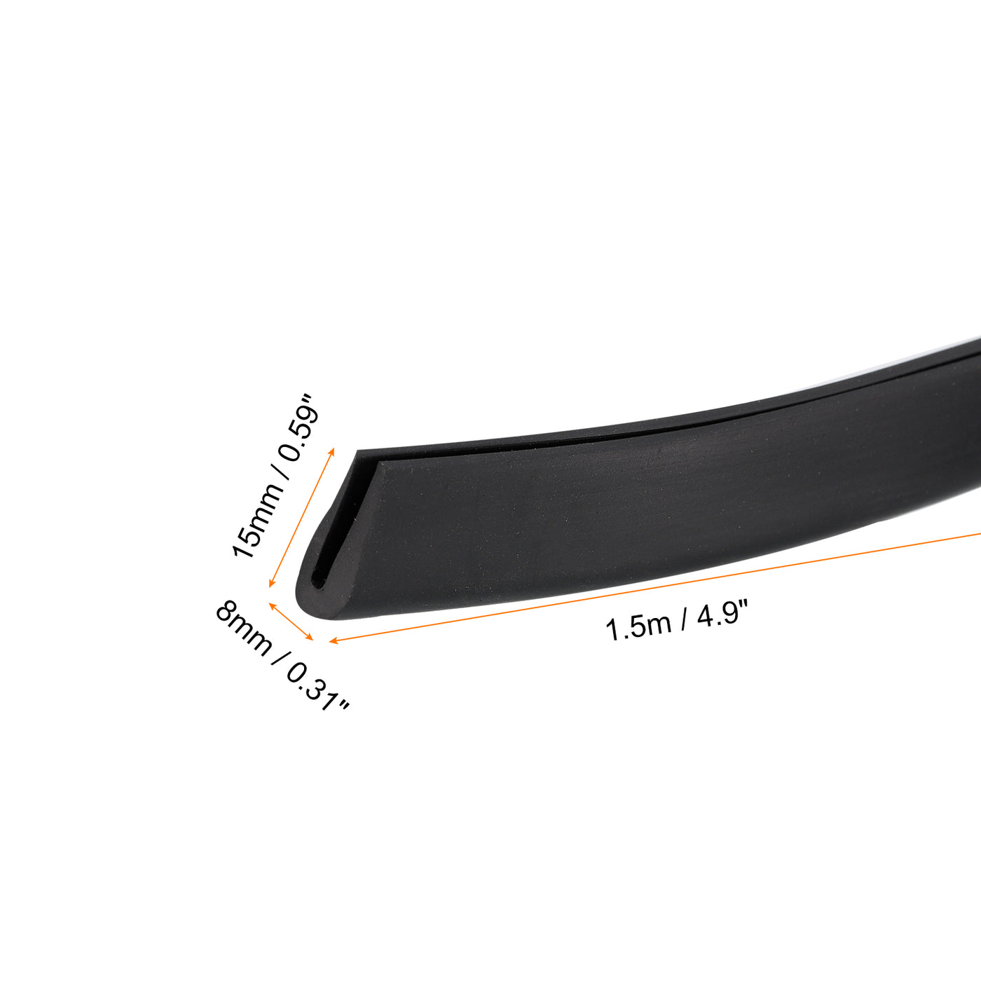 uxcell Uxcell U Channel Edge Trim, 4.9ft Length Rubber Guard Seal Strip Edge Protector Fit for 1.5-2mm Edge, (5/16" W x 19/32" H) Black