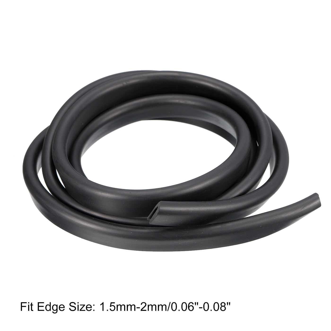 uxcell Uxcell U Channel Edge Trim, 4.9ft Length Rubber Guard Seal Strip Edge Protector Fit for 1.5-2mm Edge, (5/16" W x 19/32" H) Black