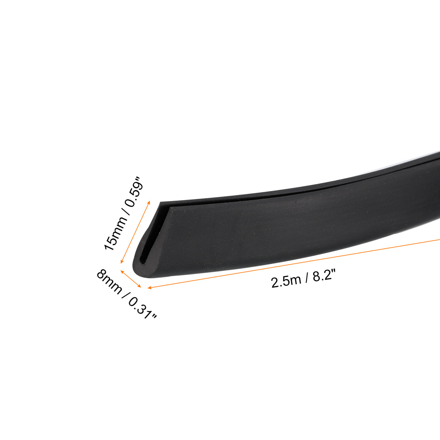 uxcell Uxcell U Channel Edge Trim, 8.2ft Length Rubber Guard Seal Strip Edge Protector Fit for 1.5-2mm Edge, (5/16" W x 19/32" H) Black