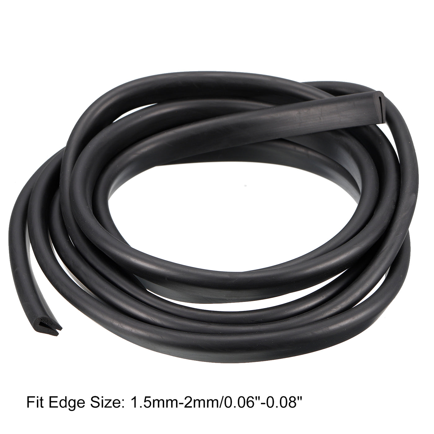 uxcell Uxcell U Channel Edge Trim, 8.2ft Length Rubber Guard Seal Strip Edge Protector Fit for 1.5-2mm Edge, (5/16" W x 19/32" H) Black