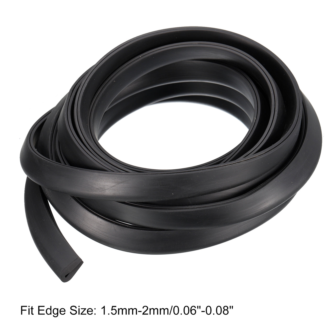 uxcell Uxcell U Channel Edge Trim, 11.5ft Length Rubber Guard Seal Strip Edge Protector Fit for 1.5-2mm Edge, (5/16" W x 19/32" H) Black