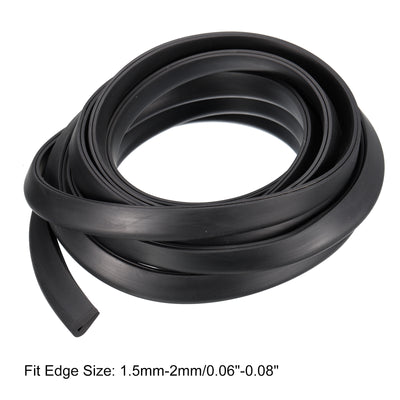 Harfington Uxcell U Channel Edge Trim, 11.5ft Length Rubber Guard Seal Strip Edge Protector Fit for 1.5-2mm Edge, (5/16" W x 19/32" H) Black