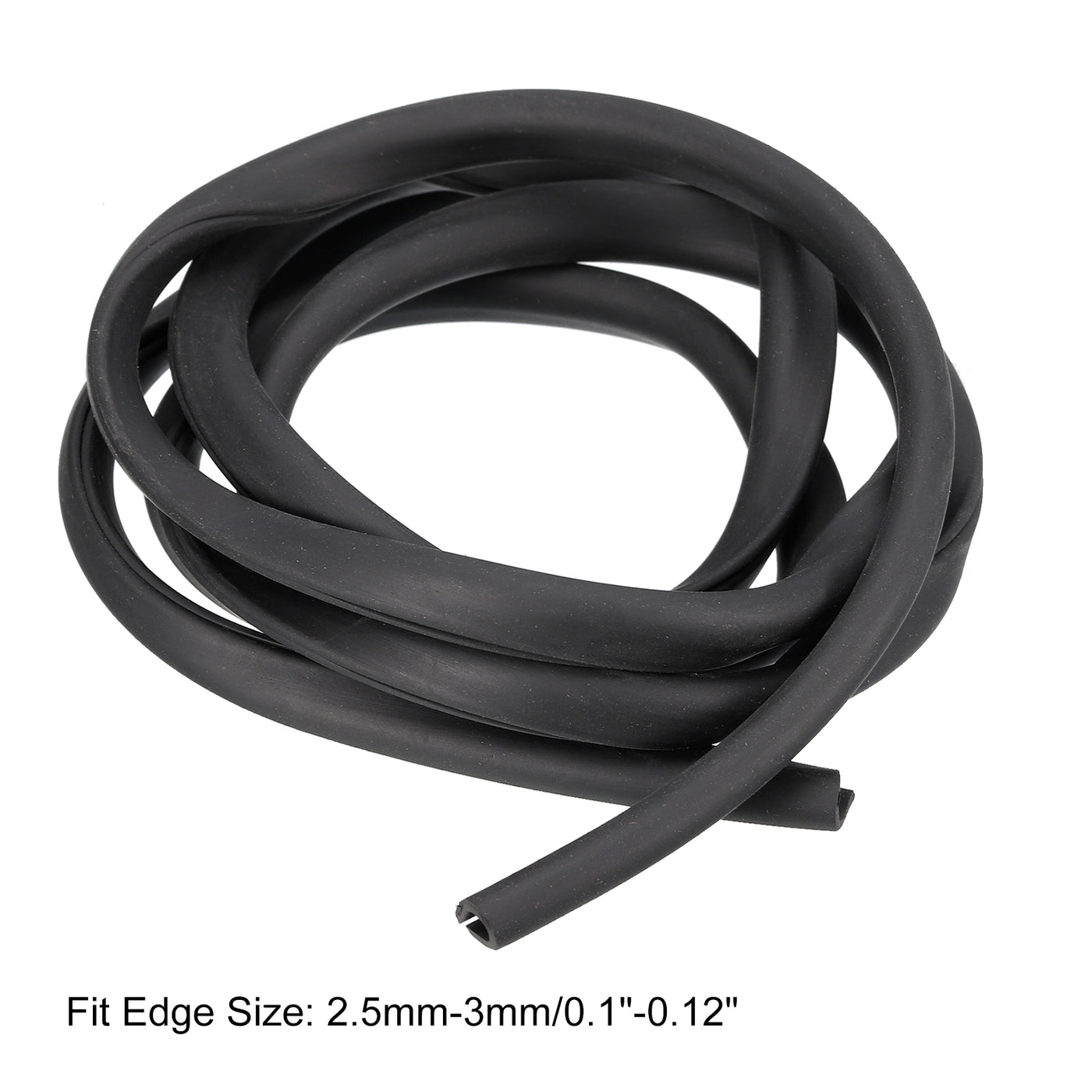 uxcell Uxcell U Channel Edge Trim, 4.9ft Length Rubber Guard Seal Strip Edge Protector Fit for 2.5-3mm Edge, (9/32" W x 25/64" H) Black