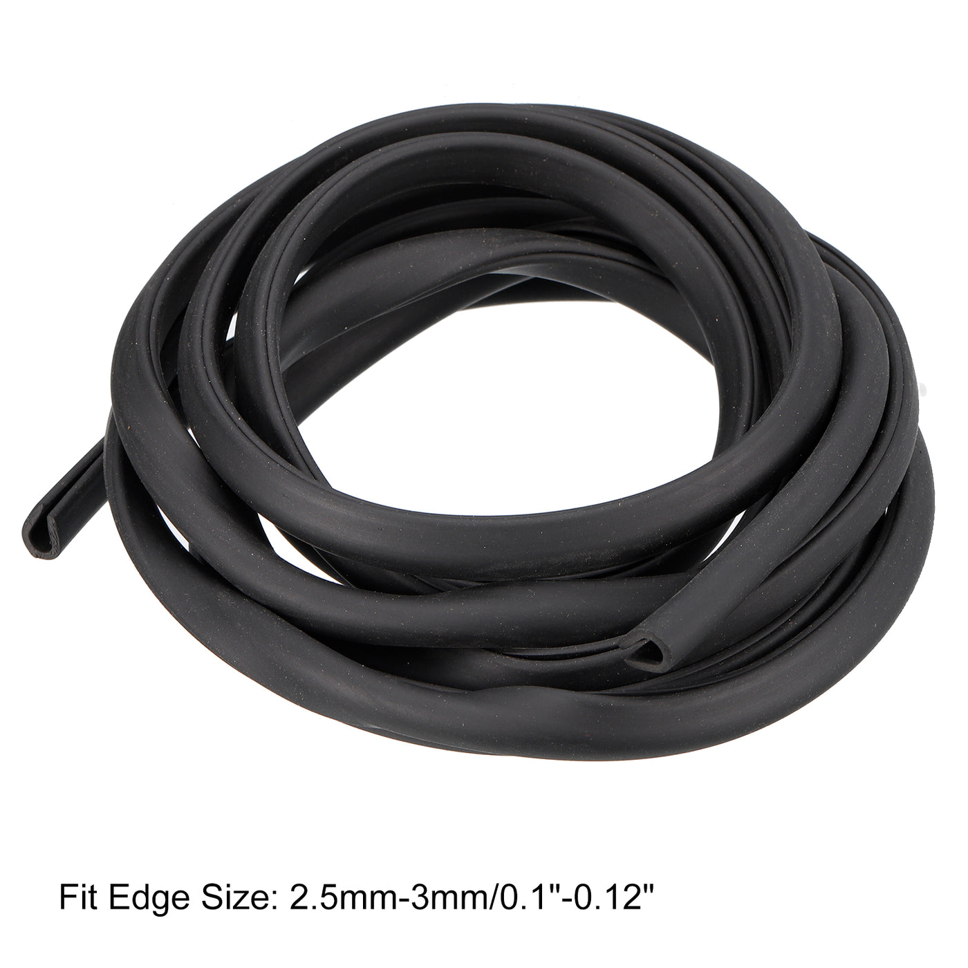 uxcell Uxcell U Channel Edge Trim, 8.2ft Length Rubber Guard Seal Strip Edge Protector Fit for 2.5-3mm Edge, (9/32" W x 25/64" H) Black