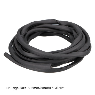 Harfington Uxcell U Channel Edge Trim, 11.5ft Length Rubber Guard Seal Strip Edge Protector Fit for 2.5-3mm Edge, (9/32" W x 25/64" H) Black